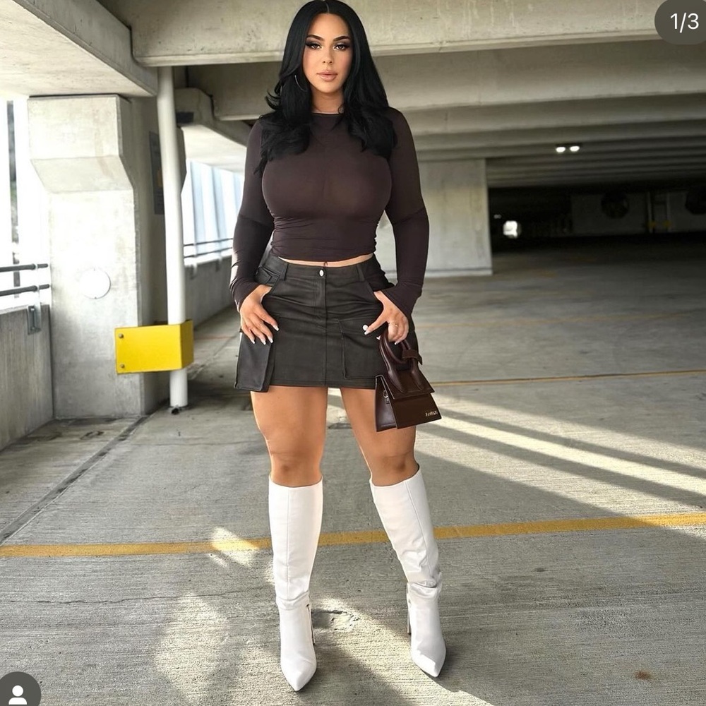 Brown cargo skirt